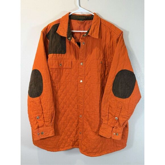 Boulder Creek Orange Hunting Long Sleeve Quilted Button Up Shirt Men's XXL Tall - Picture 1 of 14